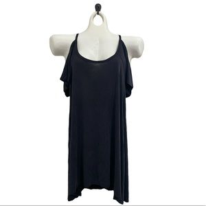 Lucky Brand charcoal gray cold shoulder mini dress